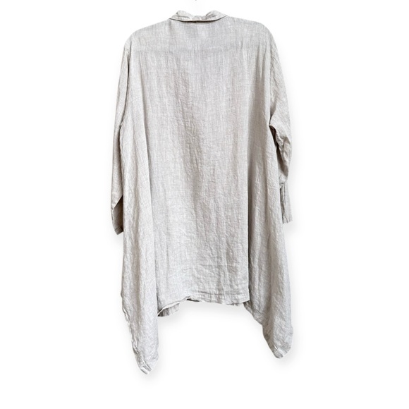 ☀️SALE☀️ New LUISA AND Q USA Tan Linen Button Tunic Blouse Size: XL - Picture 3 of 7